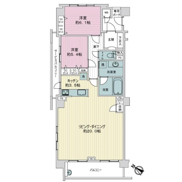 ジェイシティ多摩川中野島ブロッサムガーデン 間取図