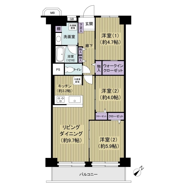 日商岩井亀戸マンション 間取図