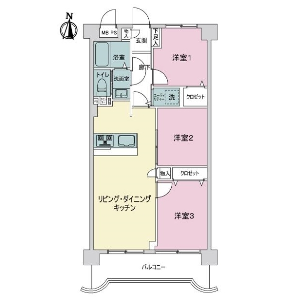 中銀第二城北パークマンシオン 間取図