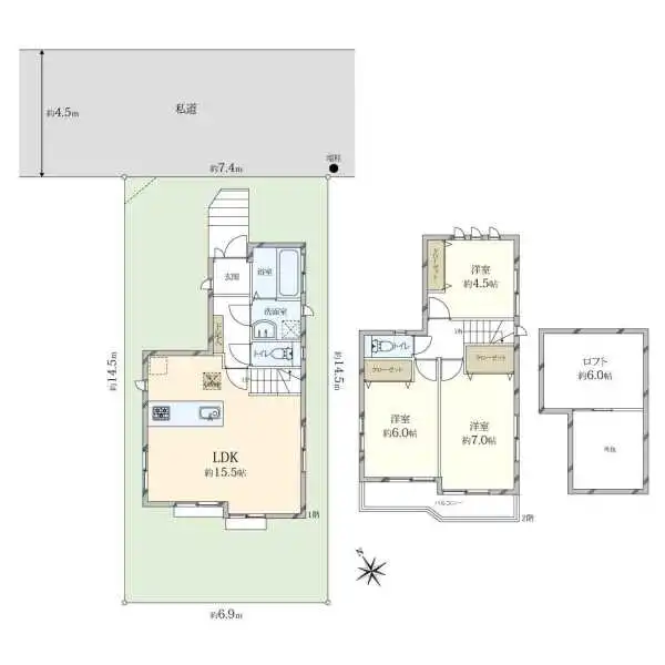 世田谷区上祖師谷６丁目 間取図