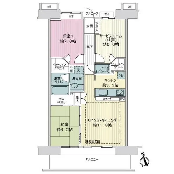 コスモステージ荒川遊園サウスリッジ 間取図