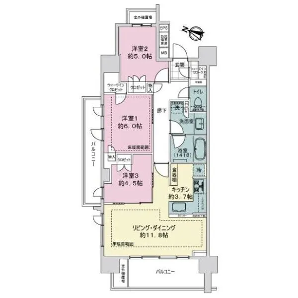ライオンズ南千住グランプレイス 間取図
