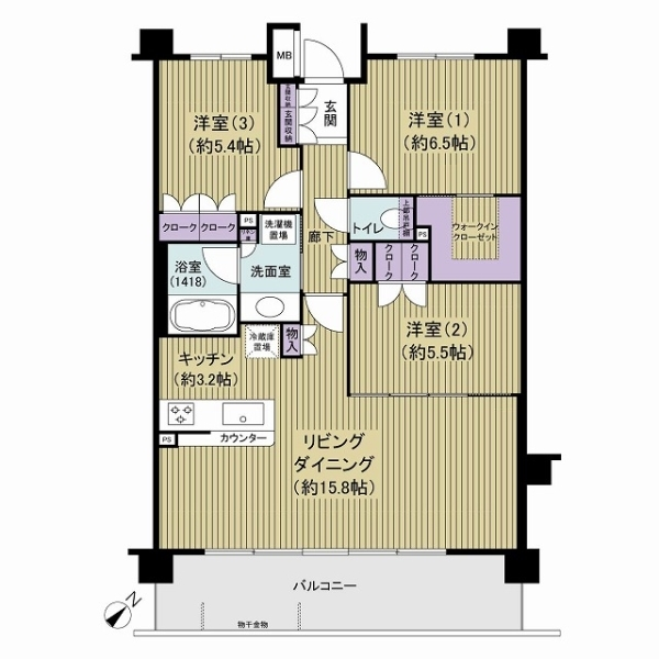パークホームズ稲毛海岸　花椿 間取図