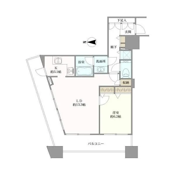 コンシェリア西新宿ＴＯＷＥＲ´Ｓ　ＷＥＳＴ 間取図