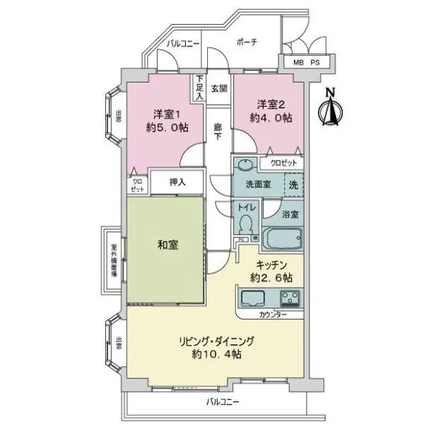 クリオ武蔵中原壱番館 間取図