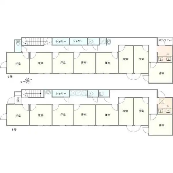 板橋区東山町一棟アパート　２棟 間取図