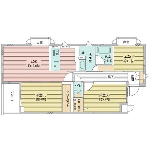 神大寺ガーデンハウス 間取図