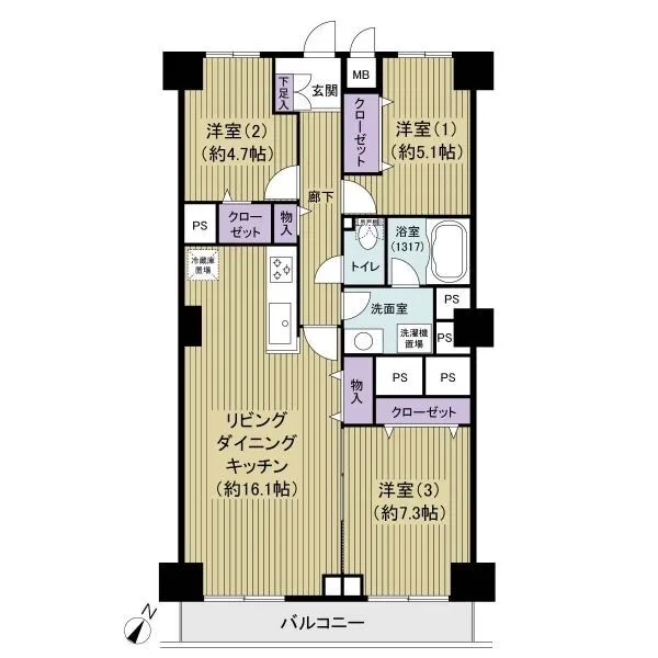 登戸ハイデンス 間取図