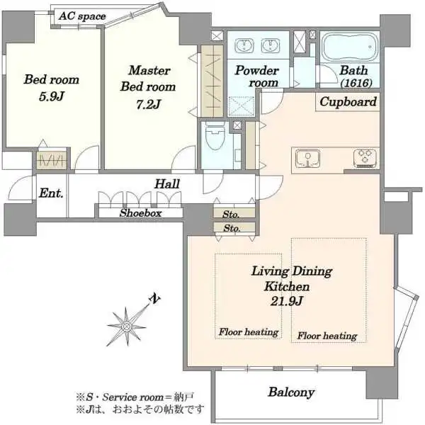 朝日ツイン目黒Ａ棟 間取図