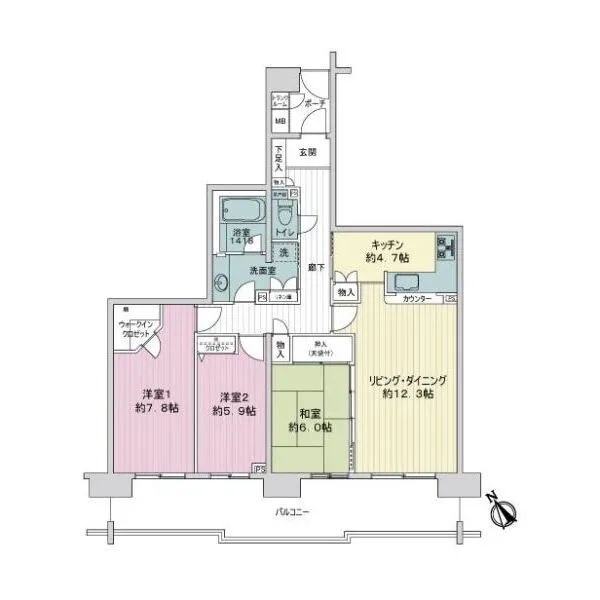 南大沢パークヒルズ壱番館 間取図