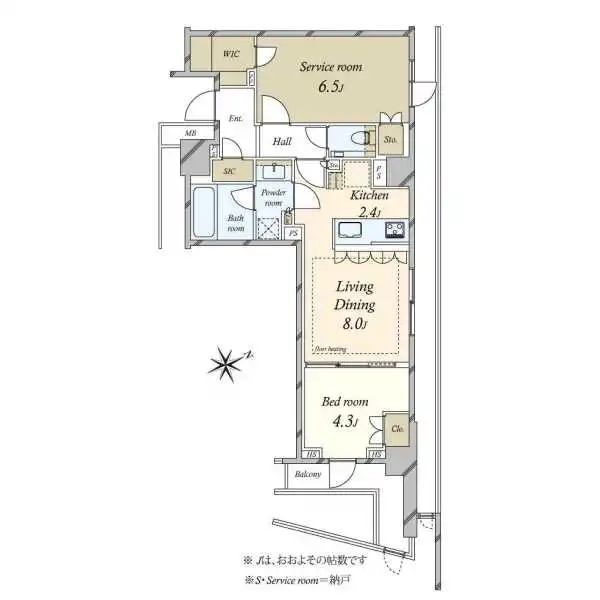 オープンレジデンシア恵比寿コート 間取図