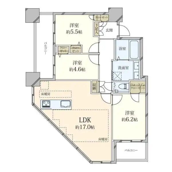 プラウドタワー千代田富士見 間取図
