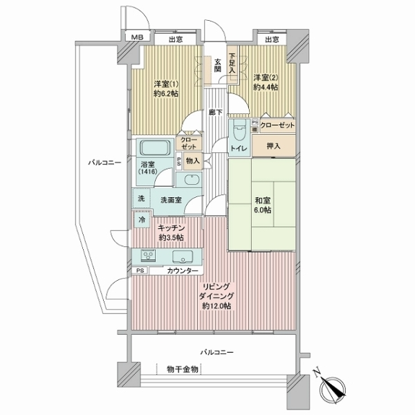コスモ読売ランドエクセルコート 間取図