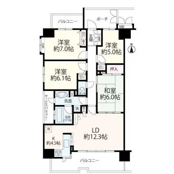 イトーピア香櫨園酒蔵通り 間取図