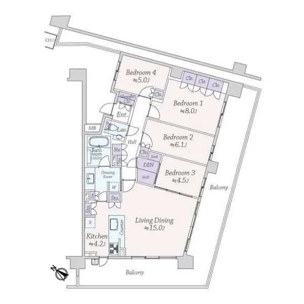 リーフィアレジデンスはるひ野 間取図