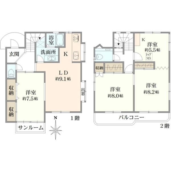 足立区一ツ家２丁目 間取図