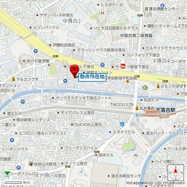 サンクタス下落合　ミュゼオ・コートＡ 現地案内図