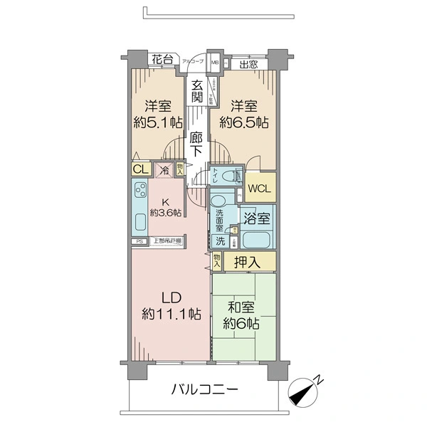 コスモ下総中山 間取図