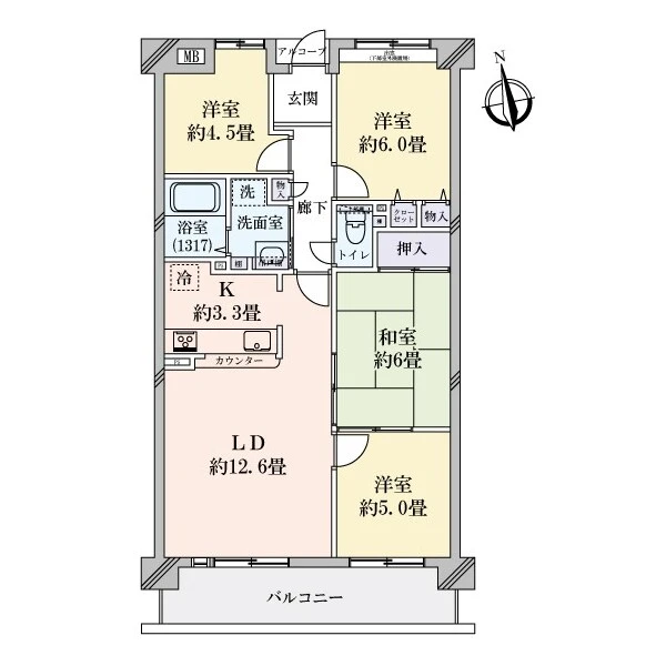 ユニライフ新田辺 間取図