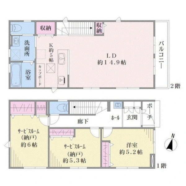 川崎市幸区東古市場 間取図