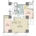 グランスイート中之島タワー ウォークインクローゼット、LD内収納など収納豊富です。浴室は1620サイズ。2面バルコニー有り。