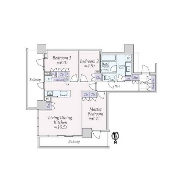 パークシティ中野　ザ　タワー　エアーズ 間取図