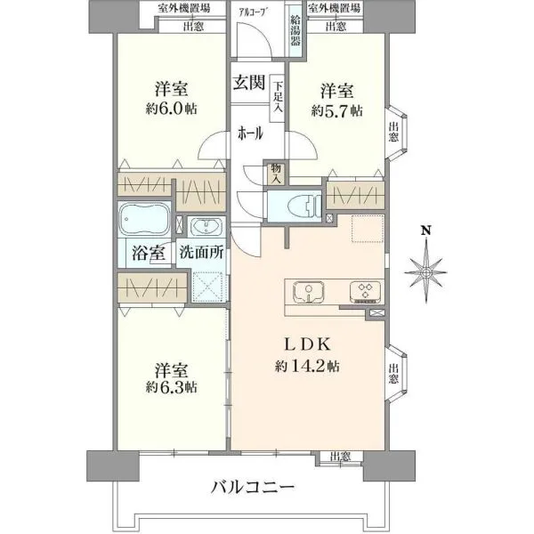 府中グリーンハイツ4号棟 間取図