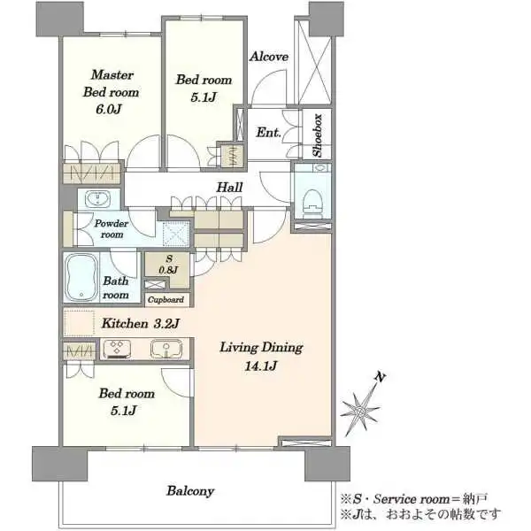 ＨＡＲＵＭＩ　ＦＬＡＧ　ＳＵＮ　ＶＩＬＬＡＧＥ　晴海フラッグＣ棟 間取図