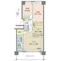 パークハウス　ザ　ガーデン 玄関先から居住空間が見えない設計です。LD部分に床暖房あり。浴室は1418サイズ、窓付きです。
