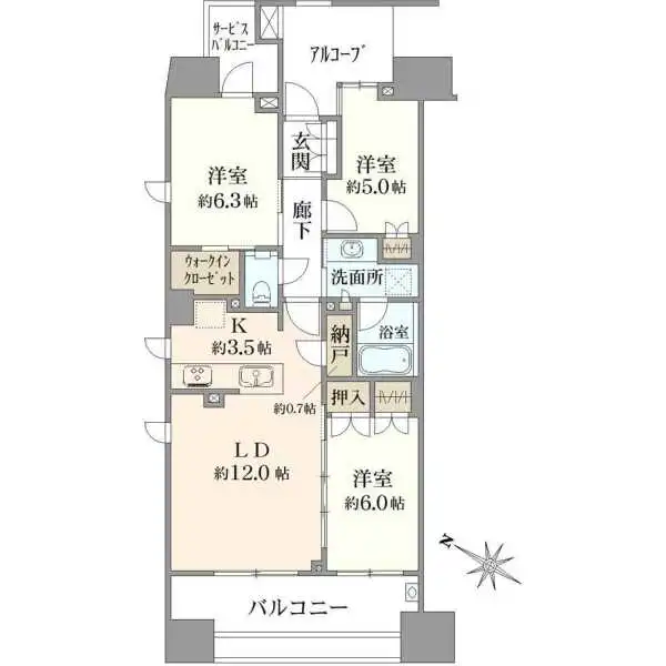 プラウド府中パサージュ 間取図