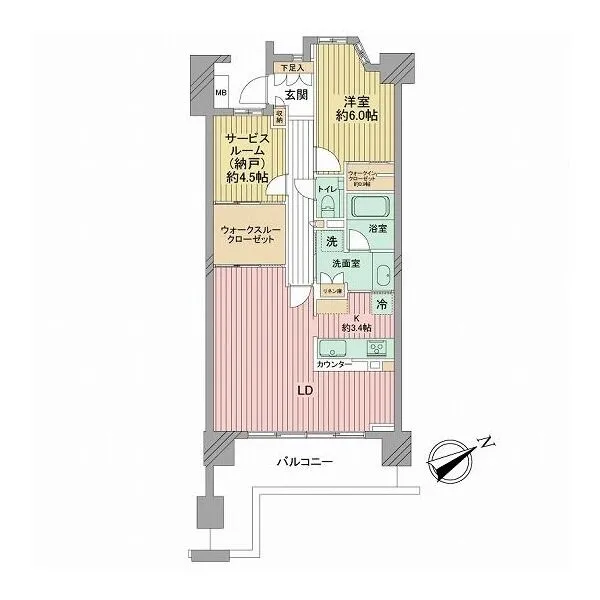 パークホームズ調布桜堤通り 2SLDKへと間取り変更可能です(別途リフォーム費用がかかります)