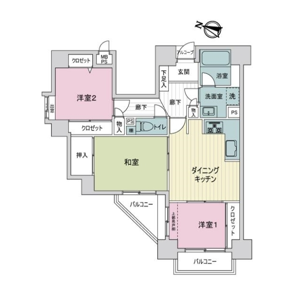 ライオンズマンション吉野町リバーサイド 間取図