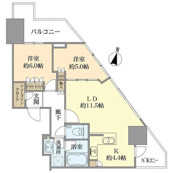 プラウドタワー東池袋ステーションアリーナ 間取図(平面図)