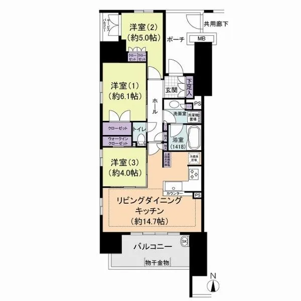 エステムコート川口並木サウスガーデン リビングには床暖房がございます。
