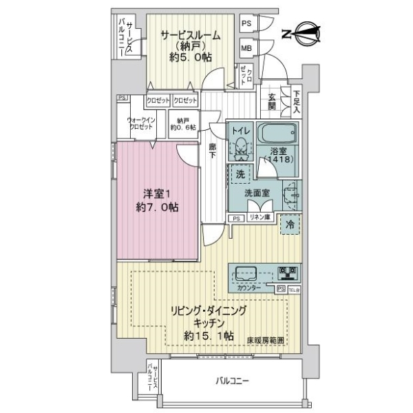 プレサンスロジェ栄白川公園 間取図