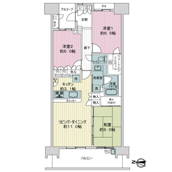 フォートンヒルズＣ棟 間取図