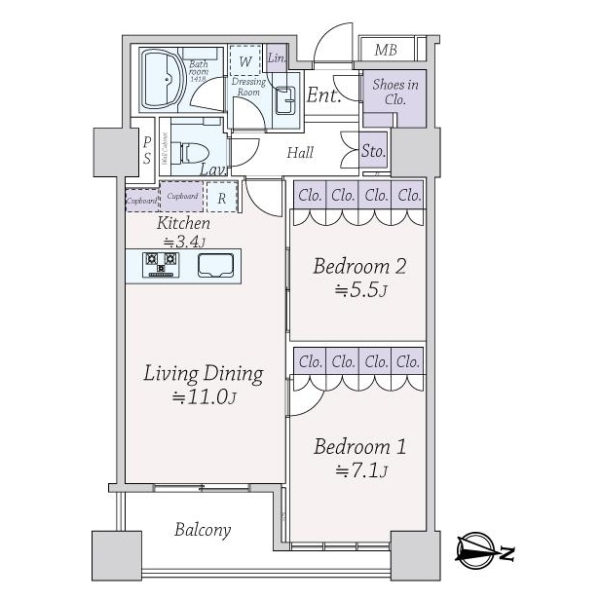 ザ　湾岸タワー　レックスガーデン 間取図