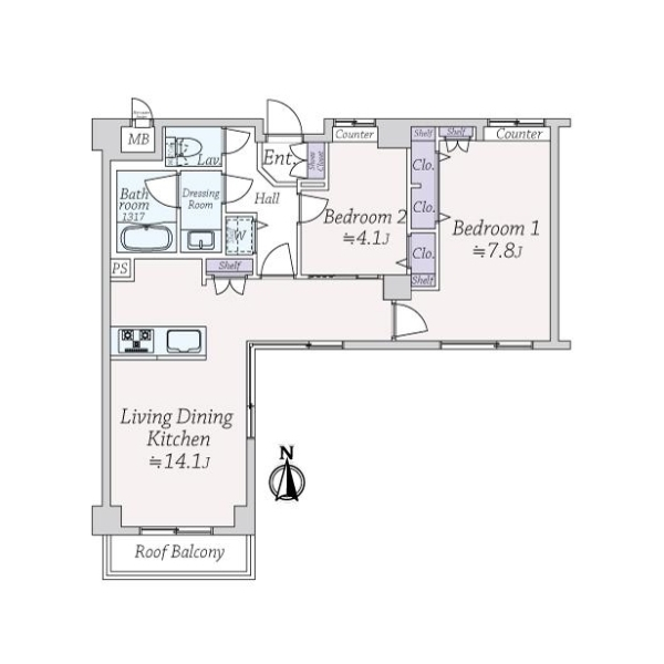 ライオンズマンション麻布十番南 間取図