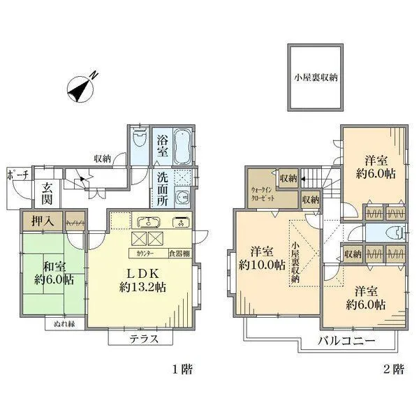 横浜市瀬谷区二ツ橋町 間取図(平面図)