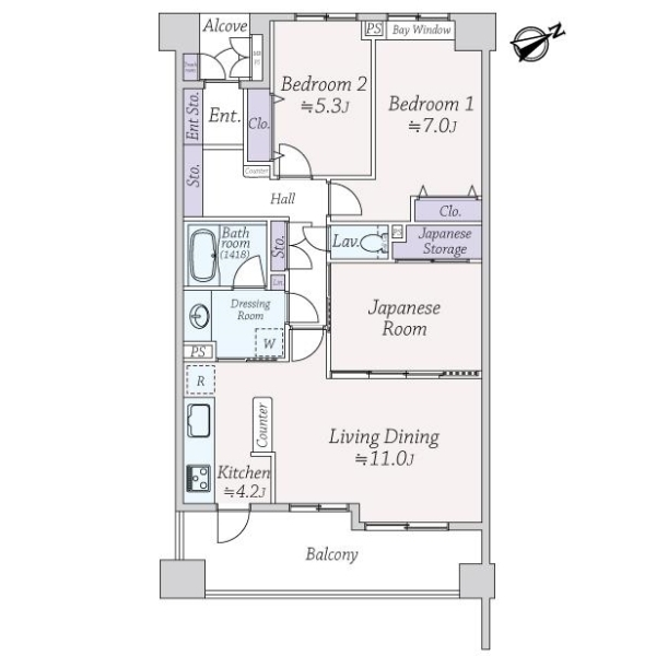 ライオンズヴィアーレ浦和弐番館 間取図