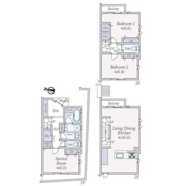 リムテラスアルファ用賀 間取図