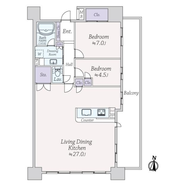 オ−センティアタワ−平塚 間取図