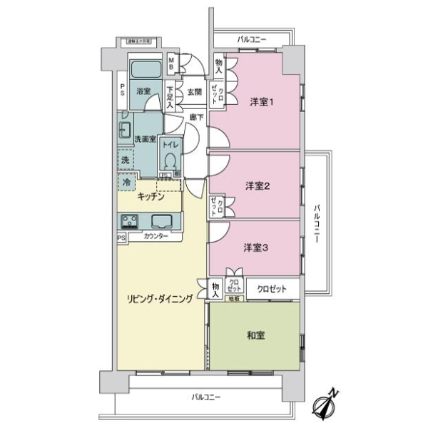 パークシティ植田リバービューウイング 間取図