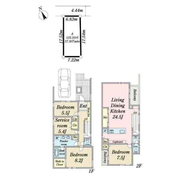 杉並区南荻窪４丁目 建物プラン例（間取り図）
