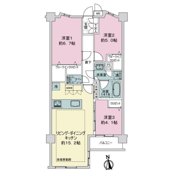 ミオカステーロ中野島ＩＩＩ 間取図