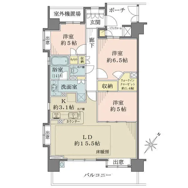 藤和シティホームズ鵠沼東 間取図