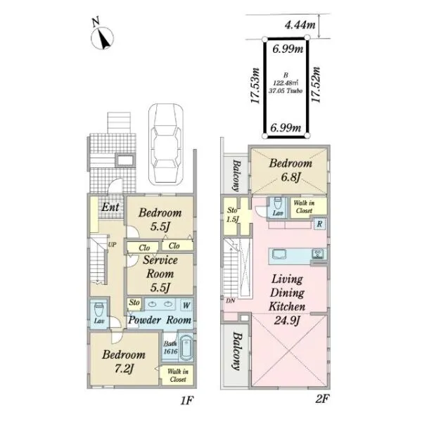 杉並区南荻窪４丁目 建物プラン例（間取り図）