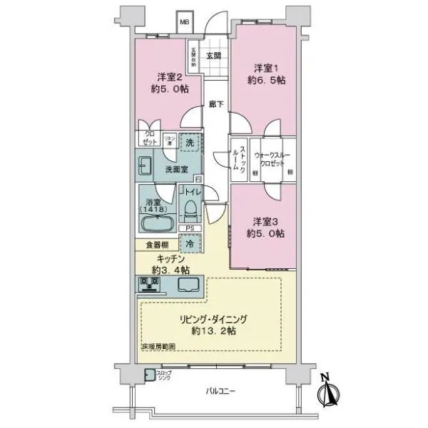 ライオンズ港北ニュータウンローレルコート 間取図