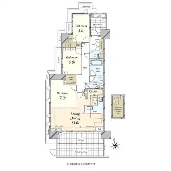 プラウド大井ゼームス坂 間取図