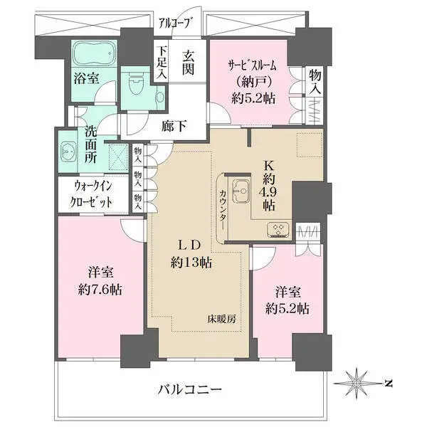 Wコンフォートタワーズ WEST 間取図